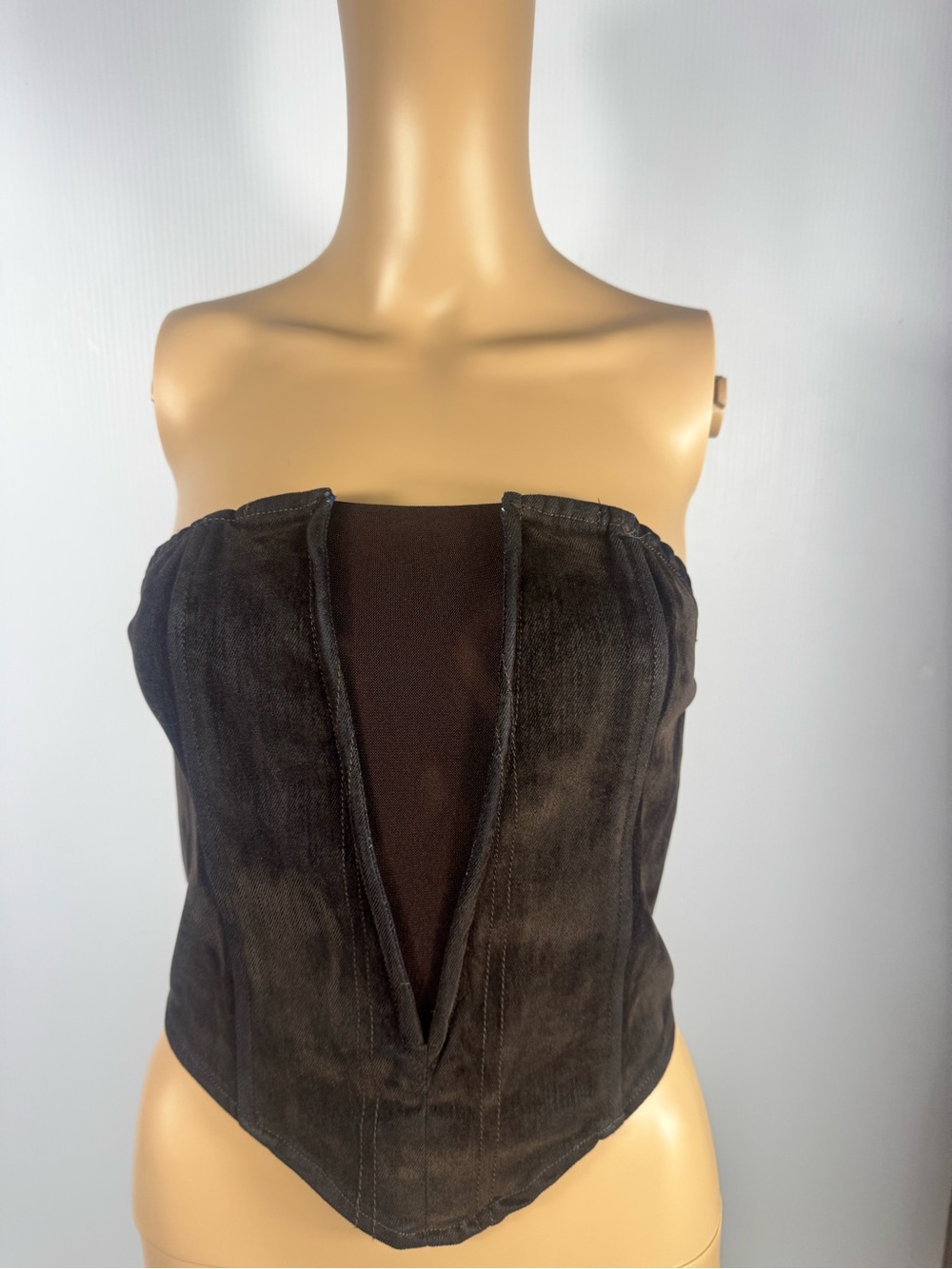 AKIRA Jade-T Brown Strapless Corset Top | NWT | Size Small - Picture 3 of 5